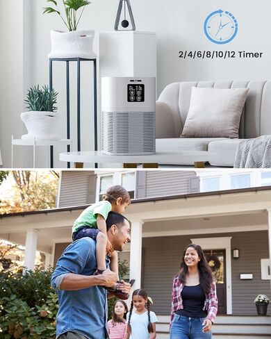 Air Purifier, Home Air Cleaner For Bedroom Large Room up to 600 sq.ft, VEWIOR H13 True HEPA Air Filter with Fragrance Sponge 6 Timer Settings Quiet Air Purifiers for Pets Dander Odor Dust Smoke Pollen in Kuwait