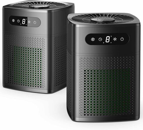 2 Pack Air Purifiers for Home Bedroom, H13 True HEPA Filter for Home large Room, Air Filter with Sleep Model, 24db Filtration System Air Cleaner for Bedroom Office Living Room Kitchen, in Saudi Arabia