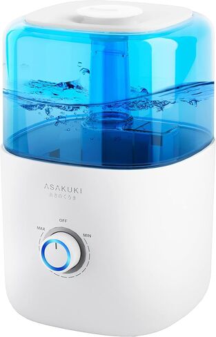 ASAKUKI Humidifiers for Bedroom, 3L Top Fill Cool Mist Humidifiers Ultrasonic Air Humidifier for Baby Kids Nursery Plants Quiet, Vaporizer Humidifier for Home with 360°Nozzle, Auto-Shut Off, White in Kuwait
