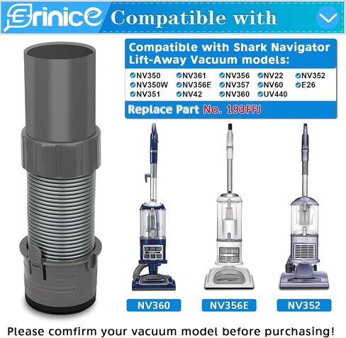 خرطوم بديل من ارينايس لشارك نافيجيتور ليفت اواي NV350، NV350W، NV351، NV352، NV356، NV360، NV361، NV356E، NV356 E26، NV357، UV440، NV400، قطعة بديلة رقم 193FFJ in Saudi Arabia