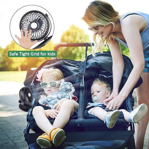 Camping Fan, Clip on Fan with LED Lights and Hook, 4 in 1 Camping accessories, Rechargeable 2600mAh Battery/USB Operated Personal Fan for Camping Hiking Baby Stroller Office Outdoor Travel in Kuwait