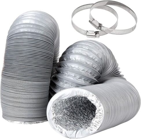 Dryer Vent Hose 16 ft 3 Inch Dryer Duct Flexible Dryer Hose Vent Kit Aluminum Foil Ducting with 2 Stainless Steel Worm Clamp for HVAC Ventilation, Fan Filter and Grow Tent in Saudi Arabia
