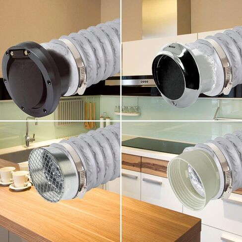 Dryer Vent Hose 16 ft 3 Inch Dryer Duct Flexible Dryer Hose Vent Kit Aluminum Foil Ducting with 2 Stainless Steel Worm Clamp for HVAC Ventilation, Fan Filter and Grow Tent in Saudi Arabia