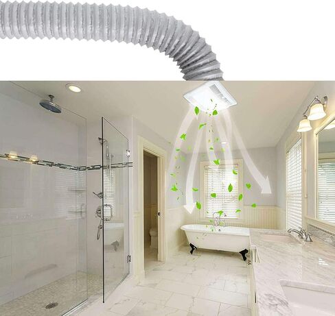 Dryer Vent Hose 16 ft 3 Inch Dryer Duct Flexible Dryer Hose Vent Kit Aluminum Foil Ducting with 2 Stainless Steel Worm Clamp for HVAC Ventilation, Fan Filter and Grow Tent in Saudi Arabia