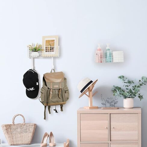 YBING Ironing Board Holder White Set of 2, Metal Iron Holder Wall Mount with Removable Hooks, Laundry Room Organizer with Ironing Board for Bathroom, Bedroom,Office in Kuwait