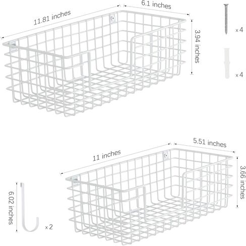 YBING Ironing Board Holder White Set of 2, Metal Iron Holder Wall Mount with Removable Hooks, Laundry Room Organizer with Ironing Board for Bathroom, Bedroom,Office in Kuwait