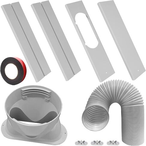 Portable AC Window Vent Kit with 5 inch Hose Window Seal Kit for 5 Inch Portable Air Conditioner Window AC Kit (5"Dia- AC Kit 7 Pack) in Saudi Arabia