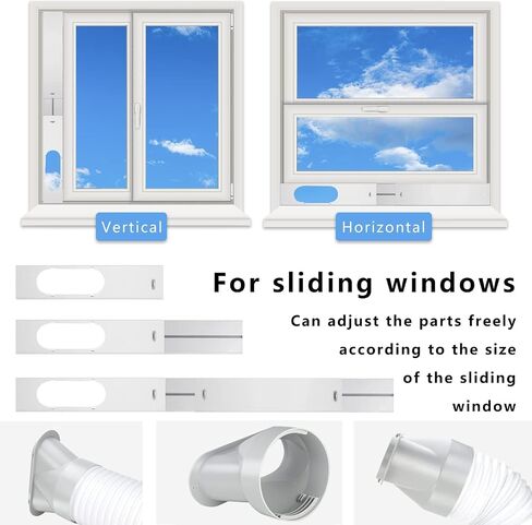 Portable AC Window Vent Kit with 5 inch Hose Window Seal Kit for 5 Inch Portable Air Conditioner Window AC Kit (5"Dia- AC Kit 7 Pack) in Saudi Arabia