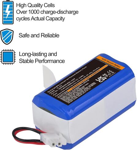 Tectra Replacement Battery for ILIFE A4, A4S, A4S pro, A6, V7, A9 Robot Vacuum Cleaners, 14.8V 2800mAh in Kuwait