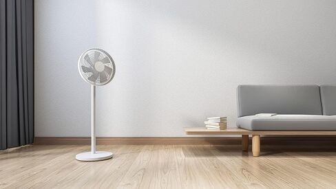 Xiaomi Mi Smart Standing Fan 2 Lite, Smart Fan, Portable Design, 7 Rotor Blades For Powerful Airflow, Voice Control, Mi App Control, White in Saudi Arabia