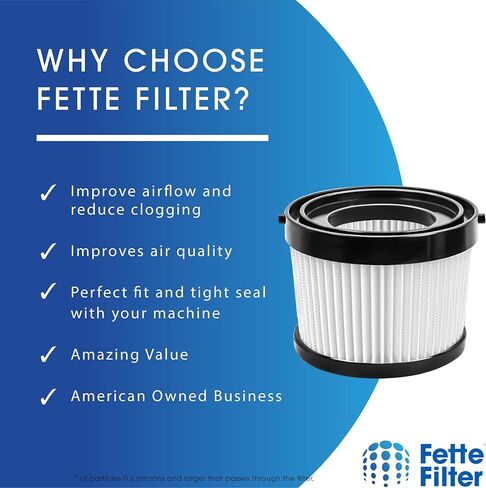 Fette Filter - 2 Pack of HEPA Replacement Filter Compatible with DEWALT DCV501HB 20V Cordless Handheld Vacuum, Compared to Part # DCV5011H in Kuwait