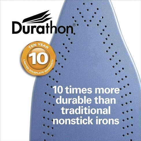 Hamilton Beach Steam Iron & Vertical Steamer for Clothes with Scratch-Resistant Durathon Soleplate, 3-Way Auto Shutoff, Anti-Drip, Digital Temp. Control, 8’ Retractable Cord, 1700W, Silver in Saudi Arabia