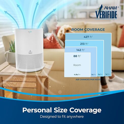 BISSELL MYair Air Purifier with High Efficiency and Carbon Filter for Small Room and Home, Quiet Air Cleaner for Allergens, Pets, Dust, Dander, Pollen, Smoke, Hair, Odors, Timer, 2780A in Kuwait