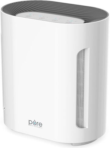 Pure Enrichment® PureZone™ Air Purifier for Medium-Large Rooms, UV-C Light, 3 Stage Filtration, H13 HEPA Filter Helps Remove up to 99.97% of Bacteria, Allergens, Germs, Smoke, Dust (White) in Kuwait