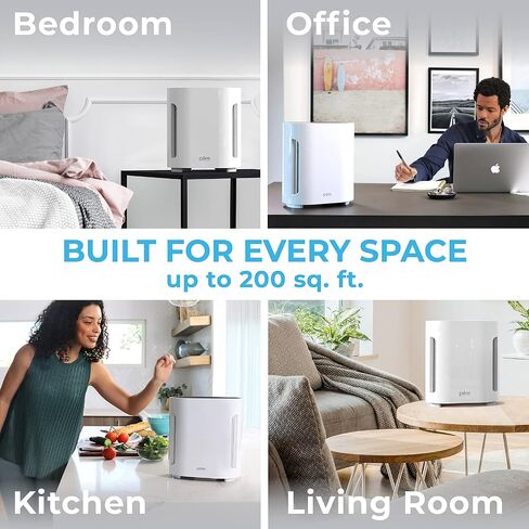 Pure Enrichment® PureZone™ Air Purifier for Medium-Large Rooms, UV-C Light, 3 Stage Filtration, H13 HEPA Filter Helps Remove up to 99.97% of Bacteria, Allergens, Germs, Smoke, Dust (White) in Kuwait