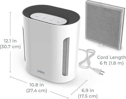 Pure Enrichment® PureZone™ Air Purifier for Medium-Large Rooms, UV-C Light, 3 Stage Filtration, H13 HEPA Filter Helps Remove up to 99.97% of Bacteria, Allergens, Germs, Smoke, Dust (White) in Kuwait