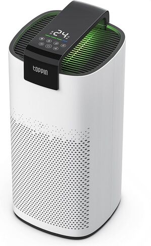 TOPPIN Air Purifiers for Home Large Room Up to 550ft², TPAP005 H13 HEPA Filter Purifier for Bedroom, Air Cleaner Capture 99.97% Pets Hair, Smoke, Dust, Pollen, Air Quality Indicator, Auto Mode, Timer in Saudi Arabia