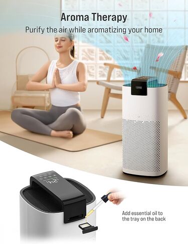 TOPPIN Air Purifiers for Home Large Room Up to 550ft², TPAP005 H13 HEPA Filter Purifier for Bedroom, Air Cleaner Capture 99.97% Pets Hair, Smoke, Dust, Pollen, Air Quality Indicator, Auto Mode, Timer in Saudi Arabia
