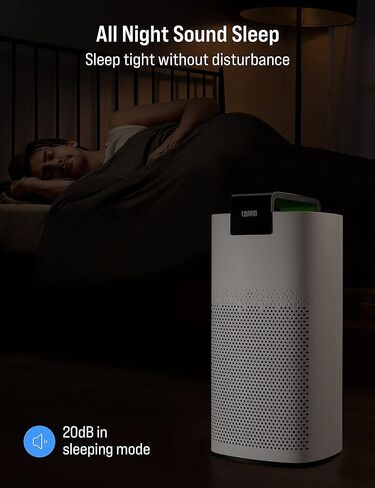 TOPPIN Air Purifiers for Home Large Room Up to 550ft², TPAP005 H13 HEPA Filter Purifier for Bedroom, Air Cleaner Capture 99.97% Pets Hair, Smoke, Dust, Pollen, Air Quality Indicator, Auto Mode, Timer in Saudi Arabia