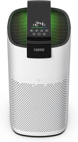 TOPPIN Air Purifiers for Home Large Room Up to 550ft², TPAP005 H13 HEPA Filter Purifier for Bedroom, Air Cleaner Capture 99.97% Pets Hair, Smoke, Dust, Pollen, Air Quality Indicator, Auto Mode, Timer in Saudi Arabia