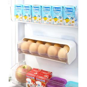 حامل بيض الثلاجة، صندوق منظم حاوية تخزين البيض، حاوية تخزين بلاستيكية 10 بيضات، صندوق تخزين البيض الطازج إلى جانب الثلاجة، حامل بيض منزلي للثلاجة in Kuwait