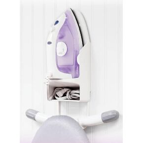 منظم مكواة وطاولة الكي على الحائط من Woolite | الأبعاد: 6.89 بوصة طول × 0.98 بوصة عرض × 5.12 بوصة ارتفاع | مقاومة للحرارة | تناسب معظم المكاوي | سهلة التجميع | أبيض in Kuwait