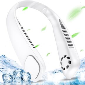 مكيف هواء بمروحة محمولة للرقبة - مروحة شخصية تعمل ببطارية قابلة لإعادة الشحن بقدرة 15000 مللي أمبير في الساعة، مروحة تبريد للرقبة | مراوح الرقبة بدون شفرات يمكن ارتداؤها بـ 3 سرعات للمكتب والتخييم والسفر الداخلي في الصيف in Kuwait