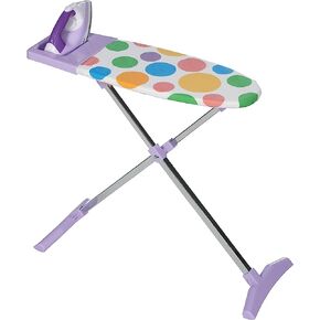 Casdon Ironing Set | Toy Ironing Board and Iron for Children Aged 3+ | Folding Clothes Airer and Hangers Included!, Pink