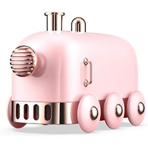 Portable Mini Humidifier, 300ml Cute Train Small Humidifier, Cool Mist Diffuser for Desktop / Office / Bedroom, Ultra Quiet, LED Light Function, USB Charge, Auto Shut Off in Saudi Arabia