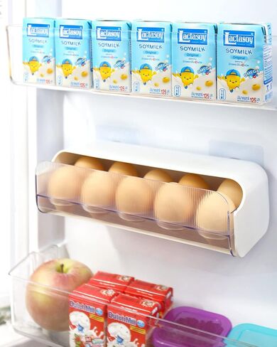 حامل بيض الثلاجة، صندوق منظم حاوية تخزين البيض، حاوية تخزين بلاستيكية 10 بيضات، صندوق تخزين البيض الطازج إلى جانب الثلاجة، حامل بيض منزلي للثلاجة in Kuwait