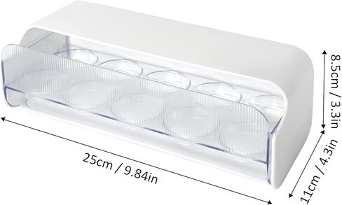 حامل بيض الثلاجة، صندوق منظم حاوية تخزين البيض، حاوية تخزين بلاستيكية 10 بيضات، صندوق تخزين البيض الطازج إلى جانب الثلاجة، حامل بيض منزلي للثلاجة in Kuwait