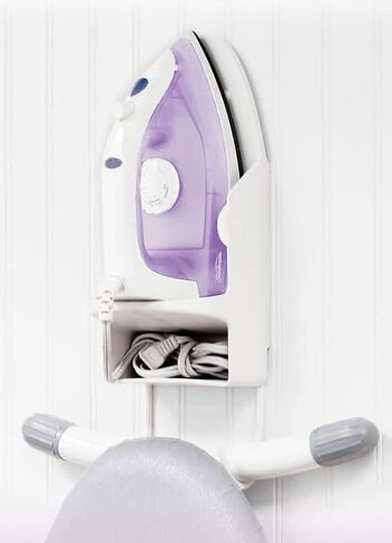 منظم مكواة وطاولة الكي على الحائط من Woolite | الأبعاد: 6.89 بوصة طول × 0.98 بوصة عرض × 5.12 بوصة ارتفاع | مقاومة للحرارة | تناسب معظم المكاوي | سهلة التجميع | أبيض in Kuwait