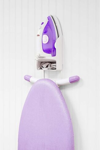 منظم مكواة وطاولة الكي على الحائط من Woolite | الأبعاد: 6.89 بوصة طول × 0.98 بوصة عرض × 5.12 بوصة ارتفاع | مقاومة للحرارة | تناسب معظم المكاوي | سهلة التجميع | أبيض in Kuwait