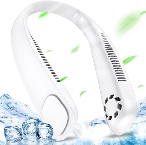 مكيف هواء بمروحة محمولة للرقبة - مروحة شخصية تعمل ببطارية قابلة لإعادة الشحن بقدرة 15000 مللي أمبير في الساعة، مروحة تبريد للرقبة | مراوح الرقبة بدون شفرات يمكن ارتداؤها بـ 3 سرعات للمكتب والتخييم والسفر الداخلي في الصيف in Kuwait