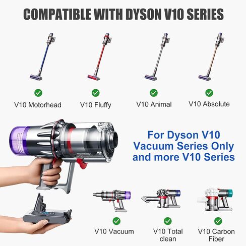 POIYTL Designed for Dyson V10 Battery Replacement 12V 6000mAh, Compatible with V10 Animal V10 Absolute V10 Fluffy V10 Motorhead SV12 Clean Cordless Stick Vacuum Cleaner in Saudi Arabia