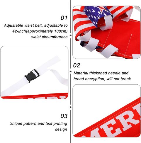 6 Pack Novelty Americana Themed Beverage Holder Beer Belt Independence Day Themed Drink Holder Beer Belt Creative Picnic Party Belt Soda Can Holster Belt for Men Women Outdoor Activities in Saudi Arabia