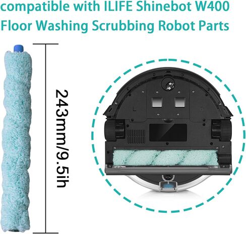 مجموعة من قطعتين من فرشاة الأسطوانة الرئيسية الناعمة من Coodss لاستبدال قطع غيار فرشاة روبوت ILIFE Shinebot W400 W450 W455 in Kuwait