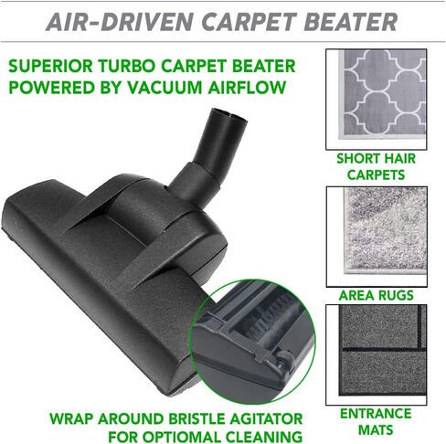 مجموعة OVO Central Vacuum Deluxe Plus، خرطوم تشغيل/إيقاف منخفض الجهد بطول 40 قدمًا، مضرب سجاد يعمل بالهواء، فرشاة أرضية ممتازة مقاس 12 بوصة، أدوات تنظيف وملحقات تخزين سهلة in Saudi Arabia