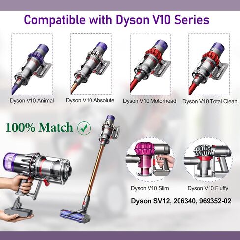 LONGFIT V10 Battery 25.2V 4.0Ah for Dyson, V10 Battery Replacement Pack Li-ion for Dyson Cyclone V10 Animal V10 Absolute SV12 V10 Fluffy V10 Motorhead Stick Vacuums in Saudi Arabia