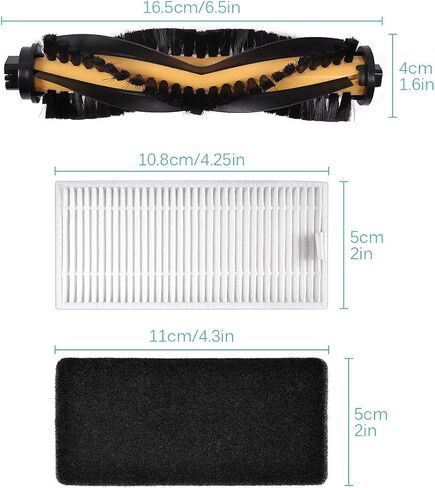 فرشاة ومرشحات بديلة من KEEPOW متوافقة مع Ecovacs DEEBOT 500 N79 N79S، Yeedi K600 K700 المكنسة الكهربائية الروبوتية، عبوة من 12 قطعة in Saudi Arabia