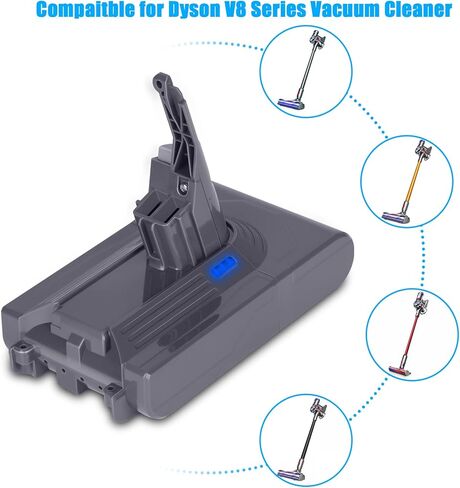 بطارية Leisuda المطورة 21.6 فولت V8 SV10 21568 لمكنسة Dyson V8 الكهربائية، متوافقة مع مكنسة كهربائية محمولة برأس V8 Animal V8 المطلق V8 Fluffy V8 in Kuwait