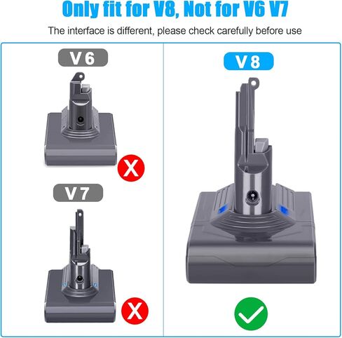 بطارية Leisuda المطورة 21.6 فولت V8 SV10 21568 لمكنسة Dyson V8 الكهربائية، متوافقة مع مكنسة كهربائية محمولة برأس V8 Animal V8 المطلق V8 Fluffy V8 in Kuwait