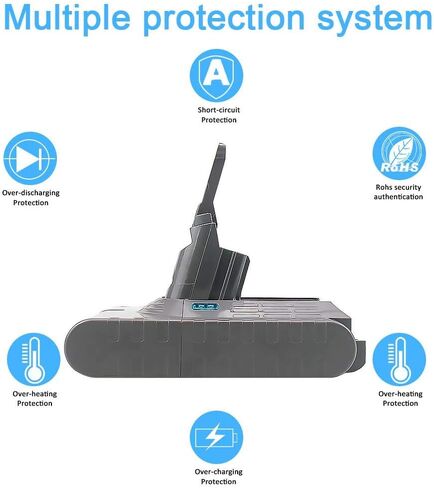 TENMOER 21.6V V8 4500mAh Replacement Battery Compatible with Dyson V8 Battery Absolute Handheld Vacuum Cleaner in Kuwait