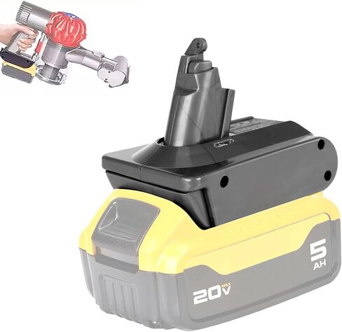 biuonga لـ Dyson V6 محول بطارية بديل لبطارية Dewalt 20V لتحويل دايسون DC62 DC59 DC58 SV03 SV04 SV09 V6 رأس محرك الحيوان V6 سليم V6 مطلق V6 مكنسة رقيق (محول فقط) in Kuwait