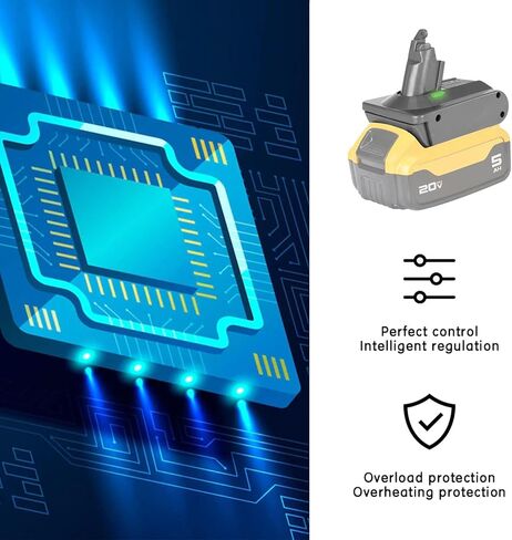 biuonga لـ Dyson V6 محول بطارية بديل لبطارية Dewalt 20V لتحويل دايسون DC62 DC59 DC58 SV03 SV04 SV09 V6 رأس محرك الحيوان V6 سليم V6 مطلق V6 مكنسة رقيق (محول فقط) in Kuwait
