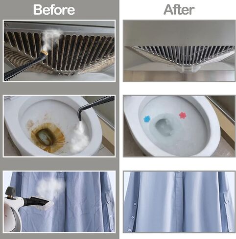 منظف بخار محمول باليد من سبورجهوم، منظف بخار مضغوط محمول بسعة كبيرة 350 مل، مجموعة ملحقات 11 قطعة، مثالي لازالة البقع والستائر ومقاعد السيارة والارضيات وتنظيف النوافذ in Kuwait