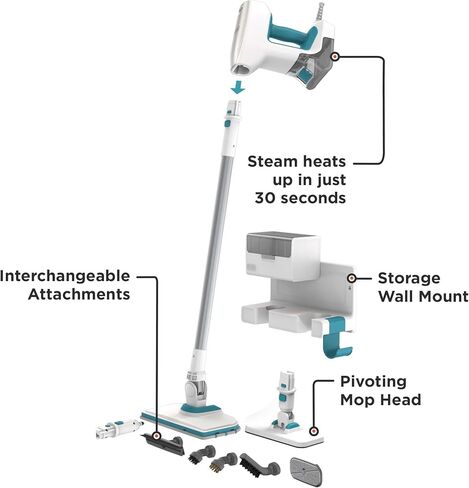 BLACK+DECKER Steam Cleaner, Multipurpose with 6 Attachments, Corded (BHSM15FX08) in Kuwait