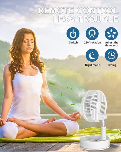 مروحة حامل AICase، مروحة بمشبك قابلة للطي ومحمولة أرضية تلسكوبية/مروحة مكتب USB مع بطارية قابلة لإعادة الشحن بقدرة 1800 مللي أمبير في الساعة، 3 سرعات فائقة الهدوء وقابلة للتعديل للارتفاع والرأس رائعة للمكتب والمنزل والتخييم في الهواء الطلق in Kuwait