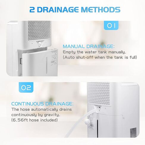 Dehumidifier 2000 Sq. Ft HEVILLO 40 Pint Dehumidifiers for Home Basements, with Continuous Drain Hose for Medium to Large Room, 0.66 Gallon Water Tank Capacity, Intelligent Humidity Control in Saudi Arabia