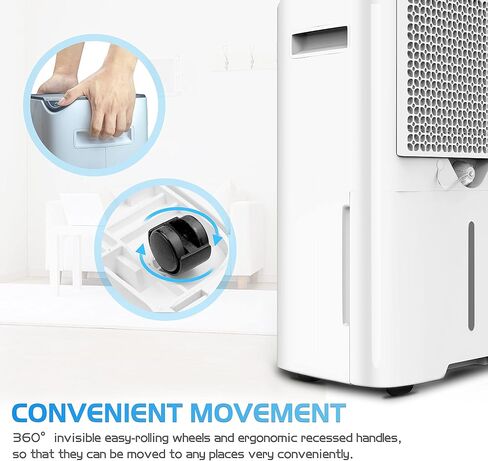 Dehumidifier 2000 Sq. Ft HEVILLO 40 Pint Dehumidifiers for Home Basements, with Continuous Drain Hose for Medium to Large Room, 0.66 Gallon Water Tank Capacity, Intelligent Humidity Control in Saudi Arabia
